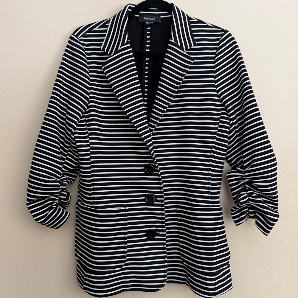 Karen Kane Women's Black and White Striped Blazer